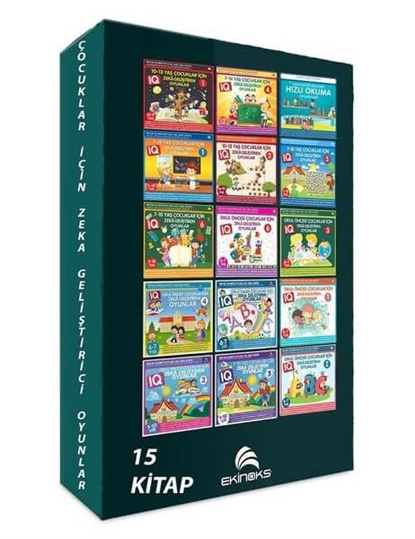 Çocuklar İçin IQ Geliştirici Zeka Oyunları (15 Kitap Set)