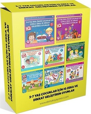 3 -7 Yaş Çocuklar İçin IQ Zeka ve Dikkat Geliştiren Oyunlar - 8 Kitap